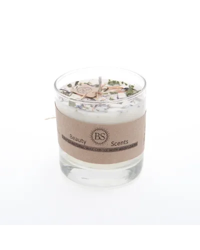 Eco-friendly handmade soy wax candle with glass container