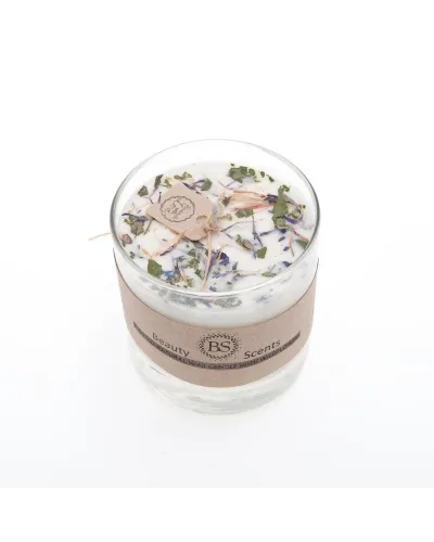 Eco-friendly handmade soy wax candle with glass container