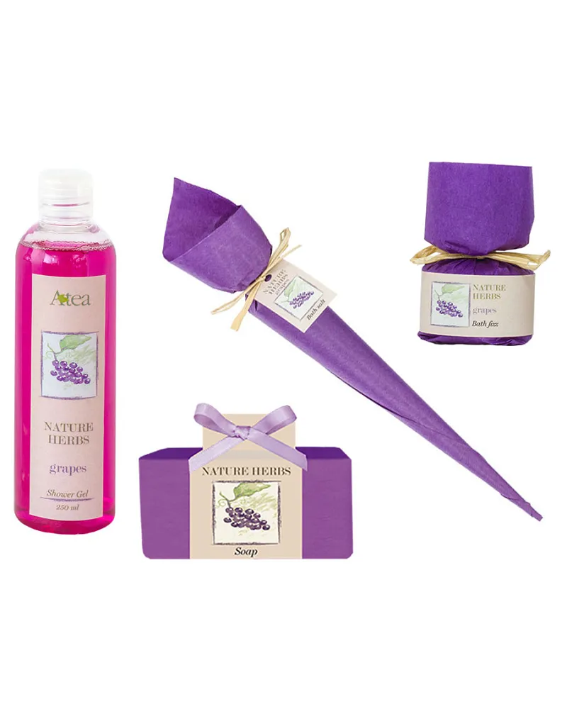 Set regalo da bagno: saponi,  bombe da bagno, gel doccia con ingredienti naturali