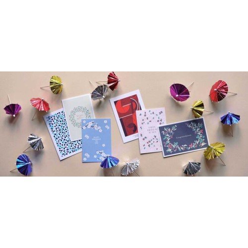 5 Greeting Cards B6 " Confetti " - Haferkorn & Sauerbrey