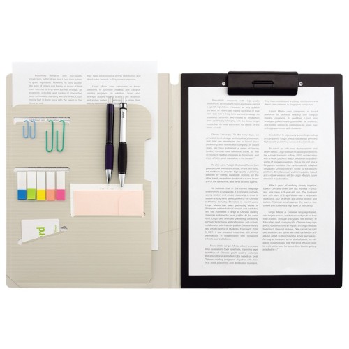 A4 Notepad Folder with Elastic, Clip and Pen Holder