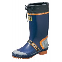 Flexible durable waterproof rubber boots with non-slip sole, navy blue