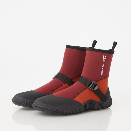 Waterproof elastic lightweight rubber boots dark red