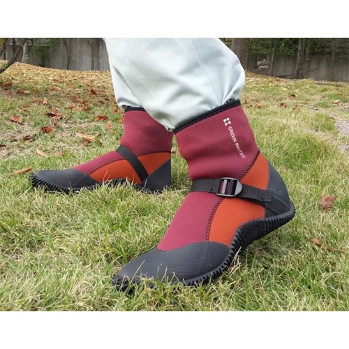 Waterproof rubber boots with uniquely designed soles that offer excellent grip