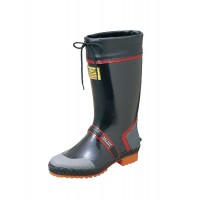Durable flexible rubber boots with non-slip sole, black