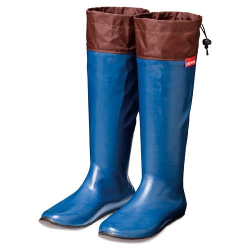 Flexible waterproof rubber boots with case equipped with carabiner royal blue