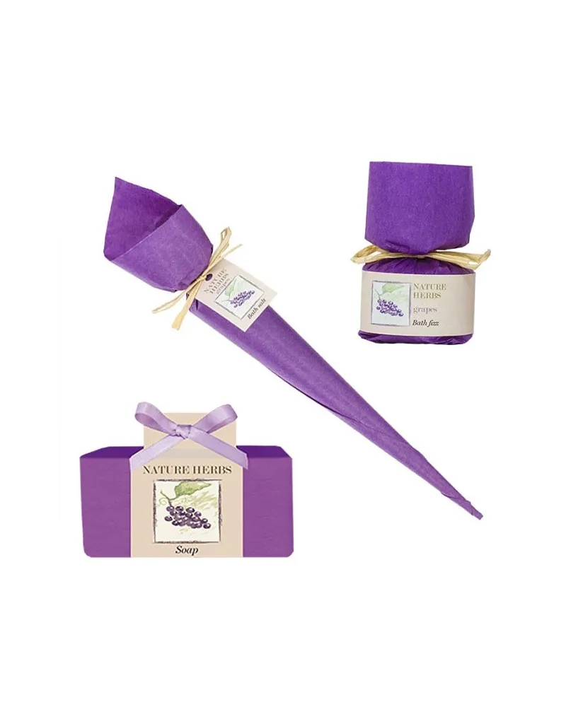 Set regalo da bagno con ingredienti naturali, profumo di Uva
