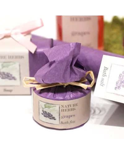 Bath gift set: soaps, bath bombs, bath salts with natural ingredients