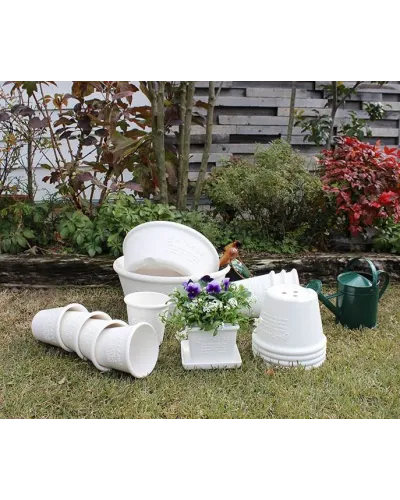 Vaso tondo in plastica colorato per giardino piante e fiori