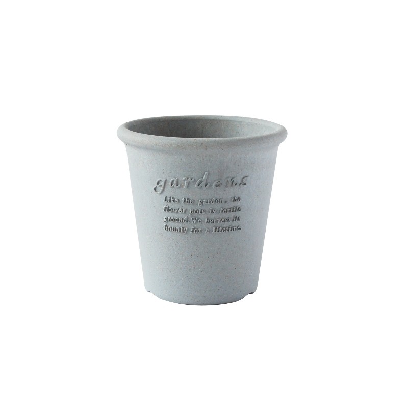 Plastic pot and saucer for garden and indoor use