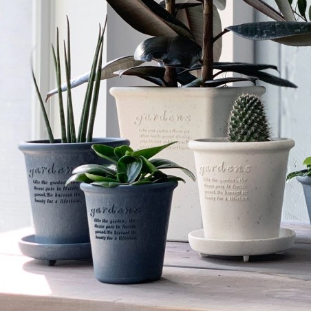 vaso tondo ecologico per piante da giardino e interno Linea Papier, un tocco di colore naturale