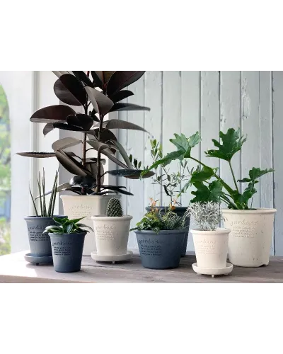 vaso Hachiman in plastica con sottovaso per piante e fiori