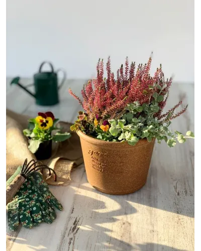 vaso Hachiman in plastica con sottovaso per piante e fiori