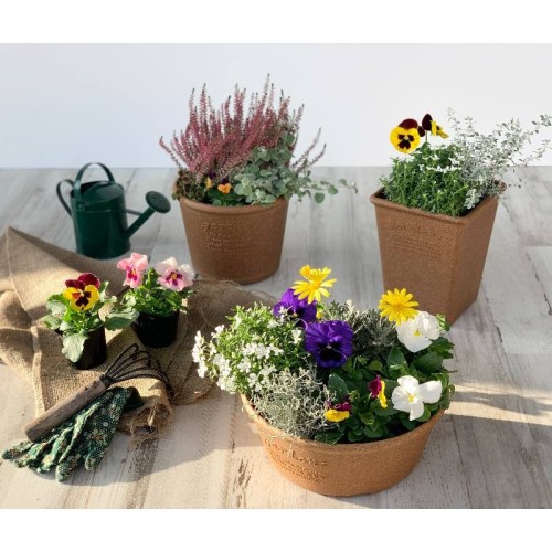 ecological round pot for garden and indoor plants