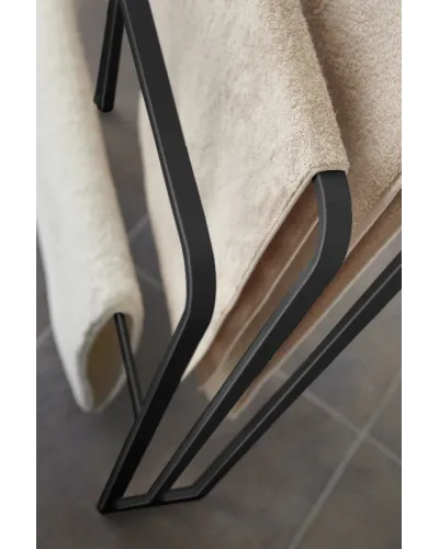 Porta-asciugamani nero in metallo con 3 barre