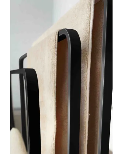 Porta-asciugamani nero in metallo con 3 barre