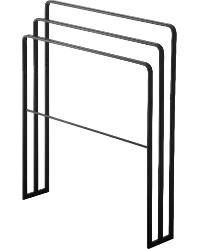 Porta-asciugamani nero in metallo con 3 barre