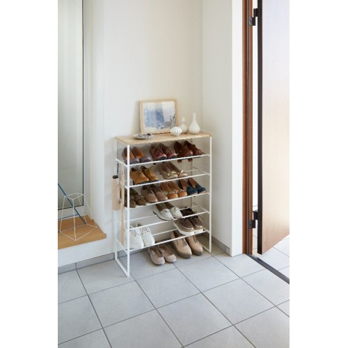 space-saving shoe cabinet rack in metal and wood