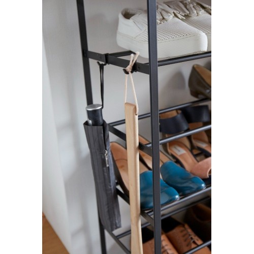 Space-saving shoe cabinet rack with wooden shelf convenient for storing small items