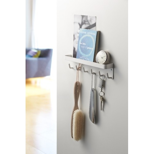 magnetic organizer key & accessory hook with tray color white