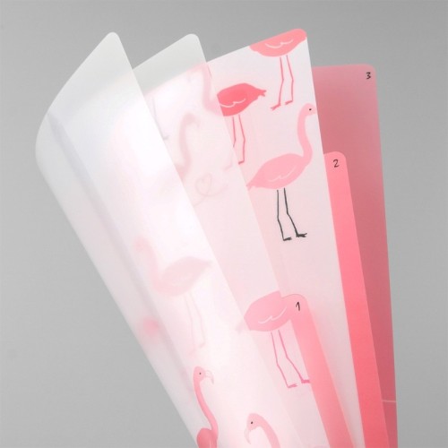 Set 10pz Cartelline in Plastica Flamingo Portadocumenti con 3 Tasche  Formato A4 - Midori