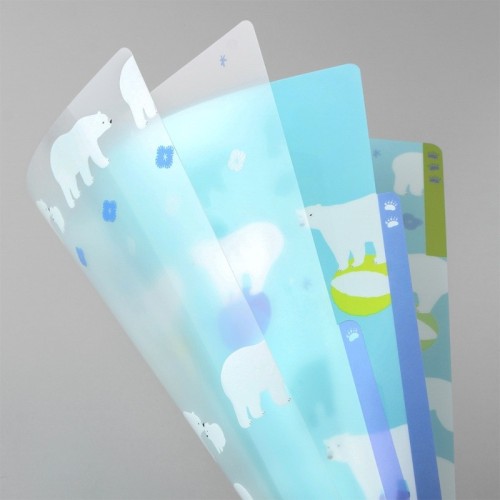 Set 10pz Cartelline in Plastica Orso polare Portadocumenti con 3 Tasche  Formato A4 - Midori