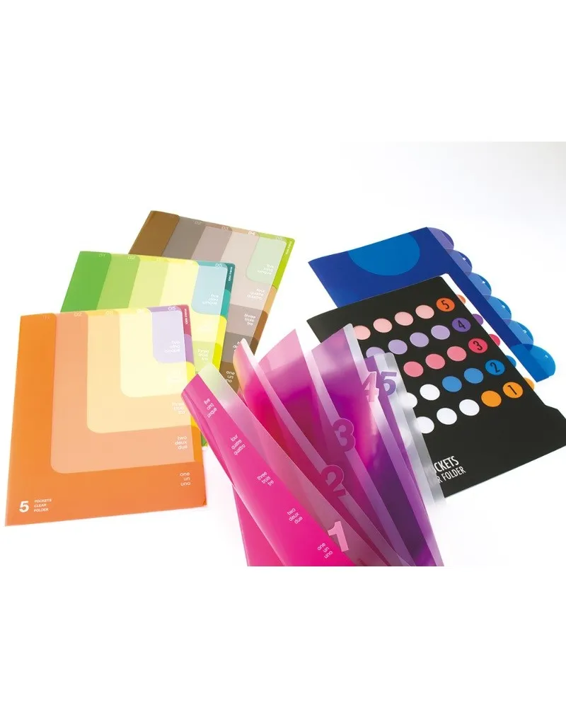 Set 36 Cartelline Portadocumenti A5 Con Bottone - Impermeabili, 6 Colori, Per Ufficio E Scuola - Foto 5