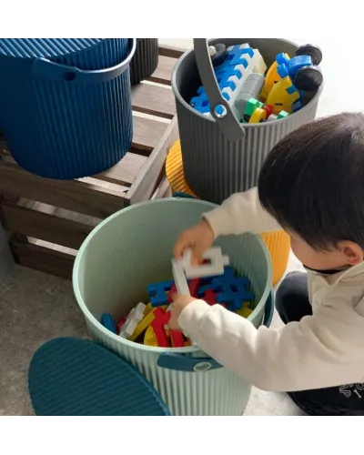 Multi-purpose storage: bucket, table, stool, ladder