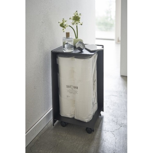 space-saving bathroom cart with casters