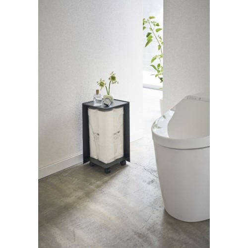 space-saving bathroom cart with casters