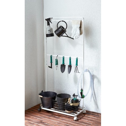 rack with wheels for storage space-saving objects