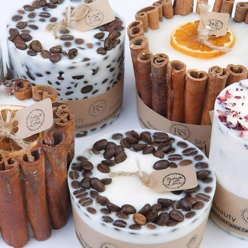 Candela artigianale ecologica in cera di soia