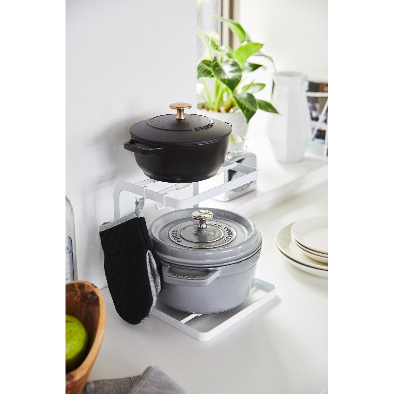 2 Tier Kitchen Pot Rack Storage Organizer for Countertop