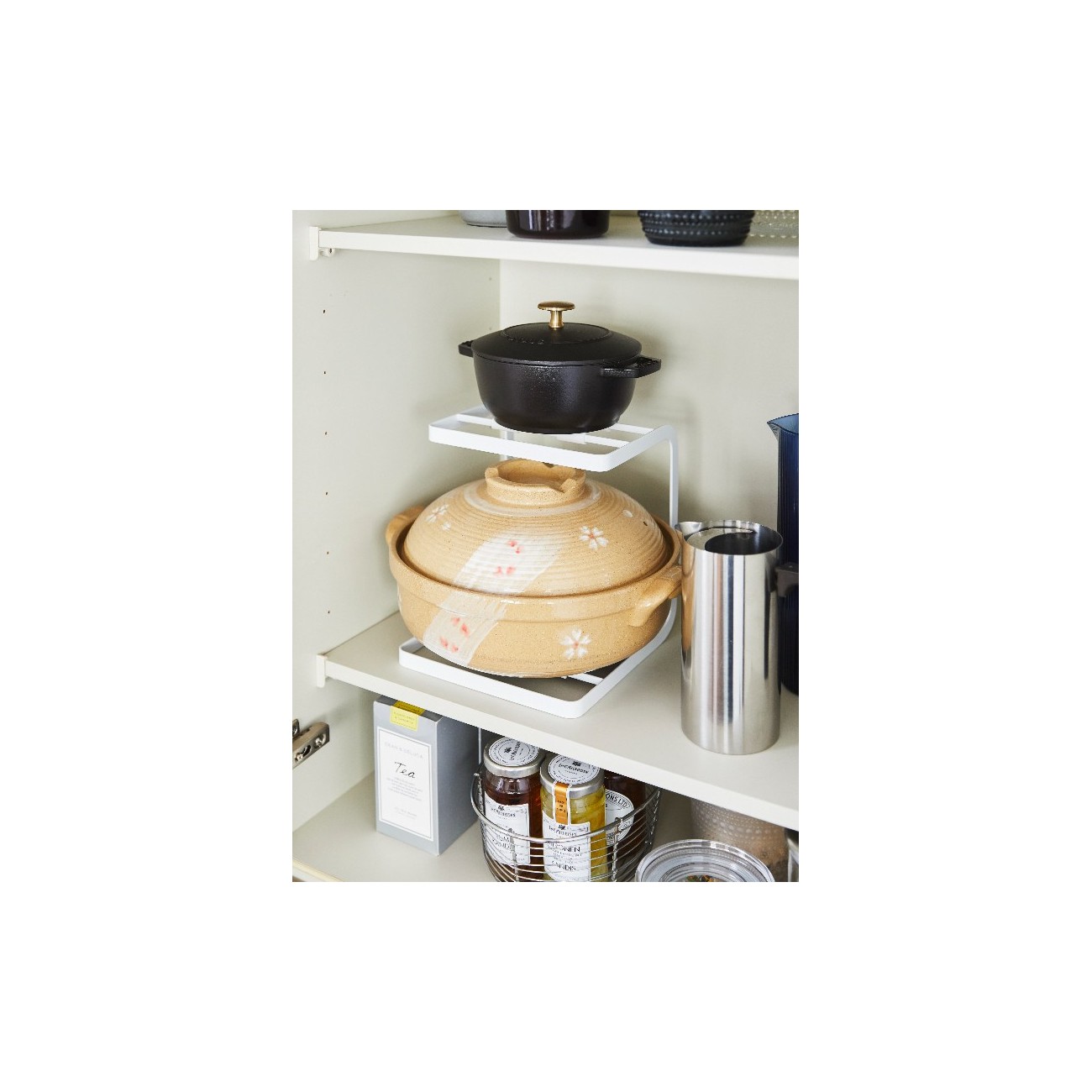 2 Tier Kitchen Pot Rack Storage Organizer for Countertop