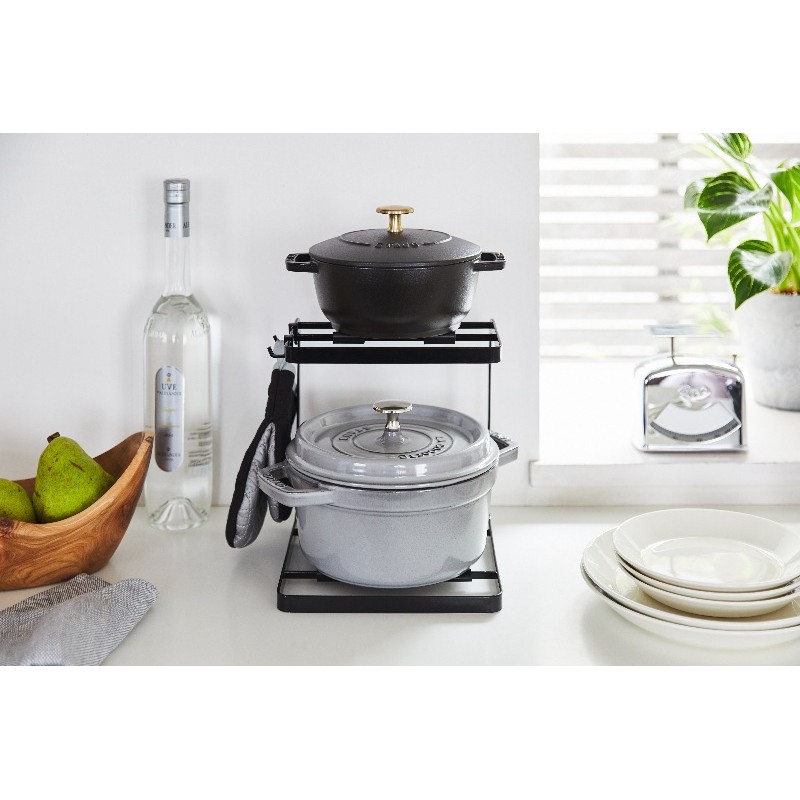 2 Tier Kitchen Pot Rack Storage Organizer for Countertop