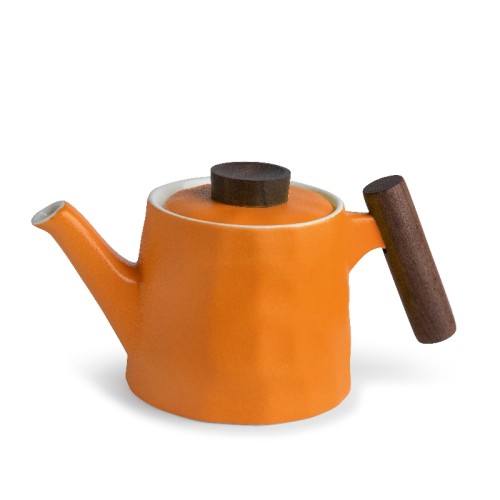 fine porcelain teapot fine bone china orange