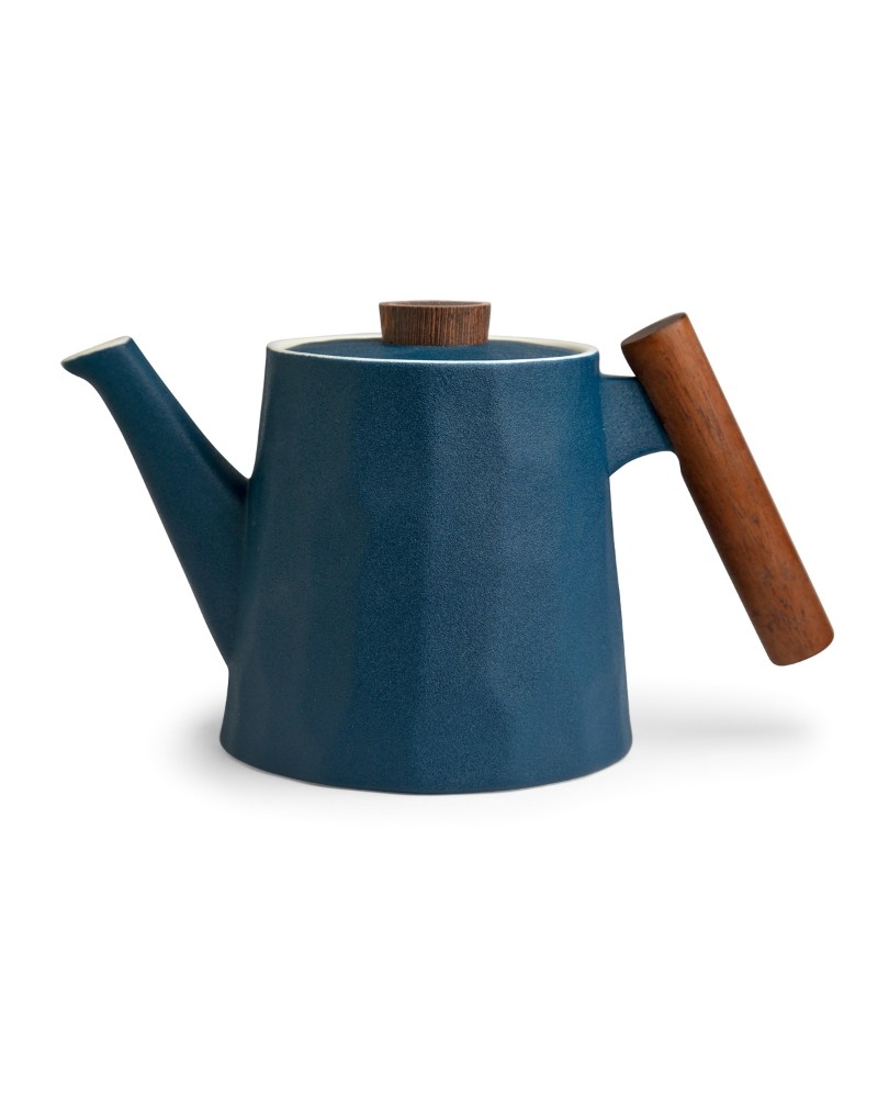 Teiera In Porcellana 260 Ml Con Infusore - Design Cinese Fiore Penoy Blu E Bianco - Foto 2