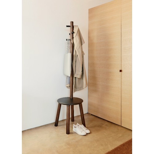 wood and steel hanger and stool