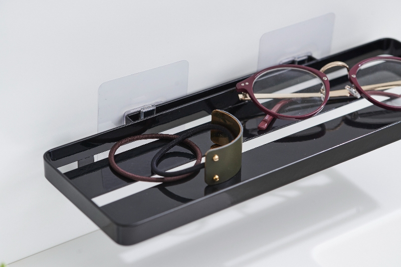 Yamazaki bathroom storage rack with adhesive mounting