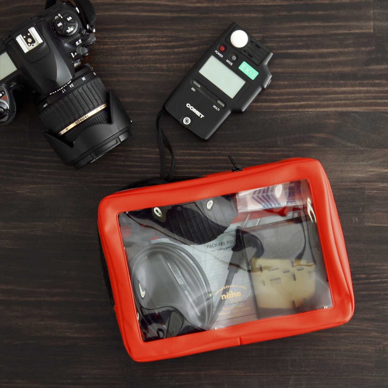 Pochette Packing L di nähe in tre misure, con finestra trasparente